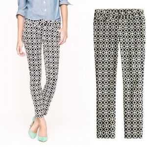 J.CREW Geometric black & white jean toothpick pant